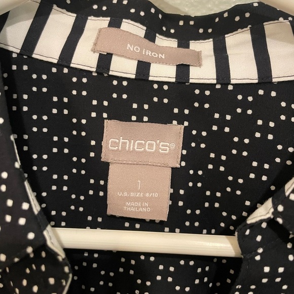 Chico’s No Iron Black Button Up Blouse - Picture 3 of 5